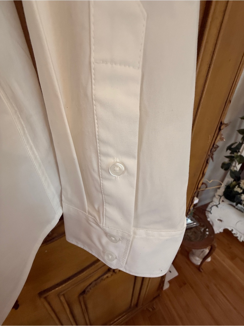 White Pull Over Shirt - Classic Tailored Fit - Picture 9 of 10